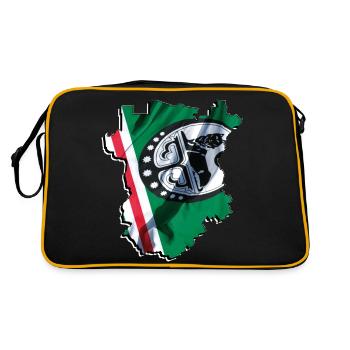 (RU) Tschetschenien Flagge in eigener Landkarte - Retro Tasche - Schwarz/Gold - Hinten