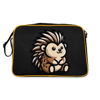 Hedgehog spiky fluffiness - Retro Bag - black/gold - Back