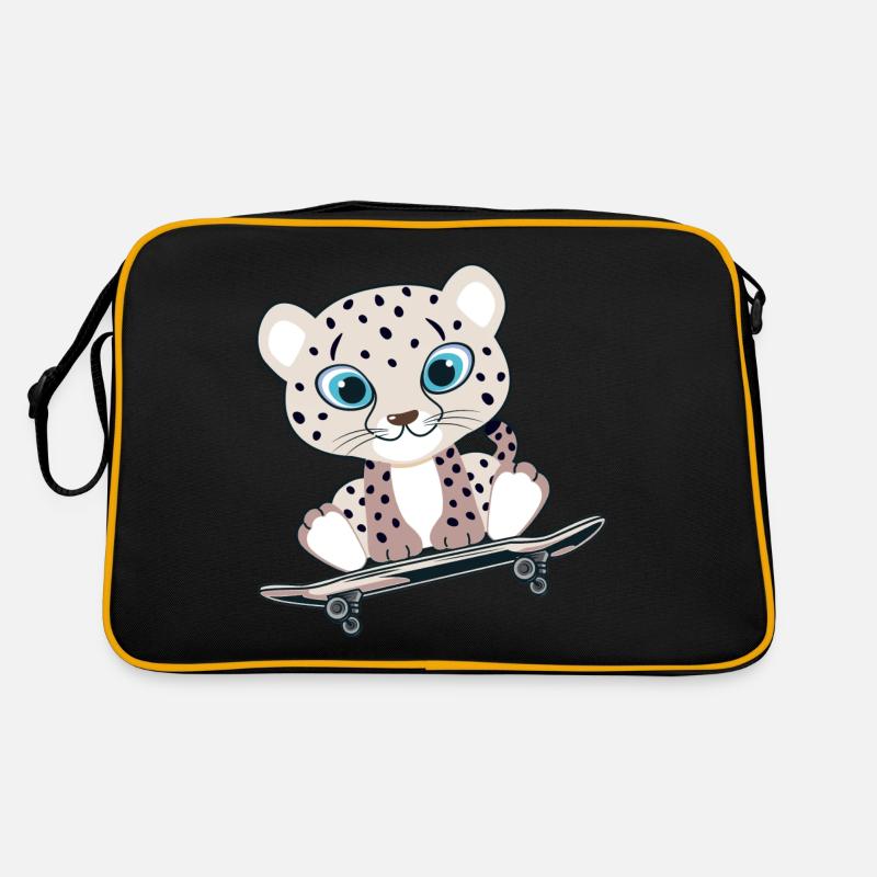 Schneeleopard Retro Tasche