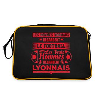 les vrais hommes regardent LYONNAIS club de foot - Sac Retro - noir/or - Dos