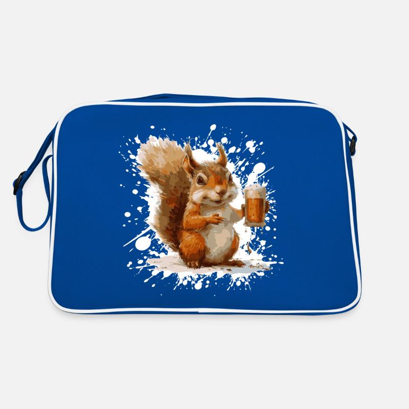 Eichhörnchen Bier Lustig Retro Tasche