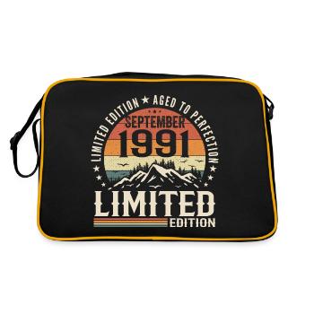 September 1991, September 1991 Geburtstagsgeschenk - Retro Tasche - Schwarz/Gold - Hinten