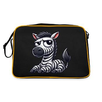 Zebra Cartoon Funny Bull Comic - Retro Bag - black/gold - Back