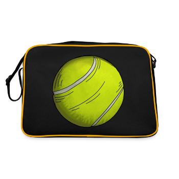 Tennisball Sticker Bunte Tennisbälle Illustration - Retro Tasche - Schwarz/Gold - Hinten