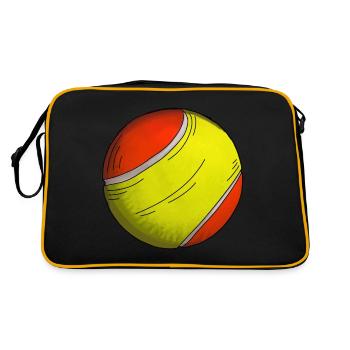 Tennisball Sticker Tennis Training Verein - Retro Tasche - Schwarz/Gold - Hinten