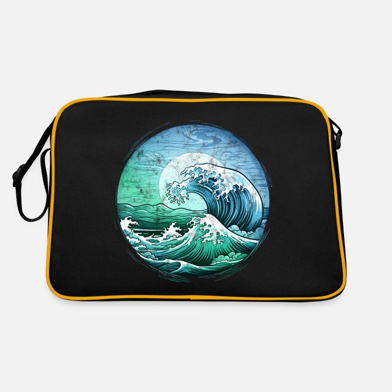 Vague Coucher de Soleil Mer Soleil Vacances Été Sac Retro