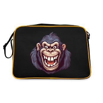 Angry Gorilla Scream - Kawaii Primate Design - Retro Bag - black/gold - Back