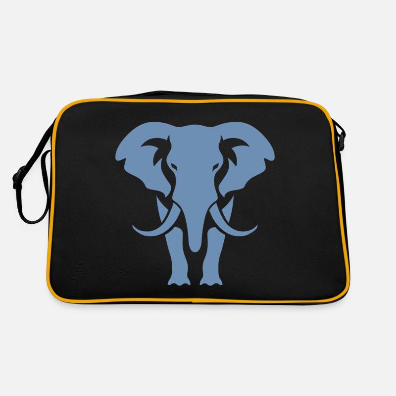 Logo blanc Elephant Silhouette Sac Retro