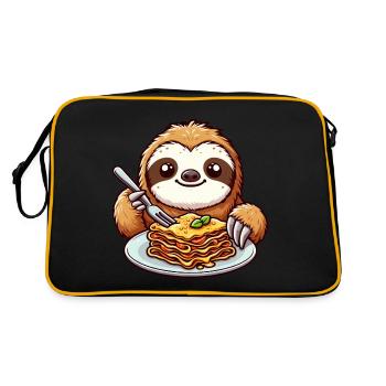 Le paresseux aime les pâtes Lasagne italienne - Sac Retro - noir/or - Dos