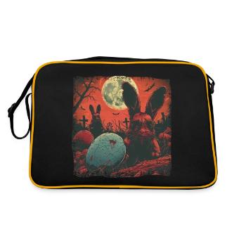 Lapin de Pâques Zombie Oeuf Horreur Pâques - Sac Retro - noir/or - Dos