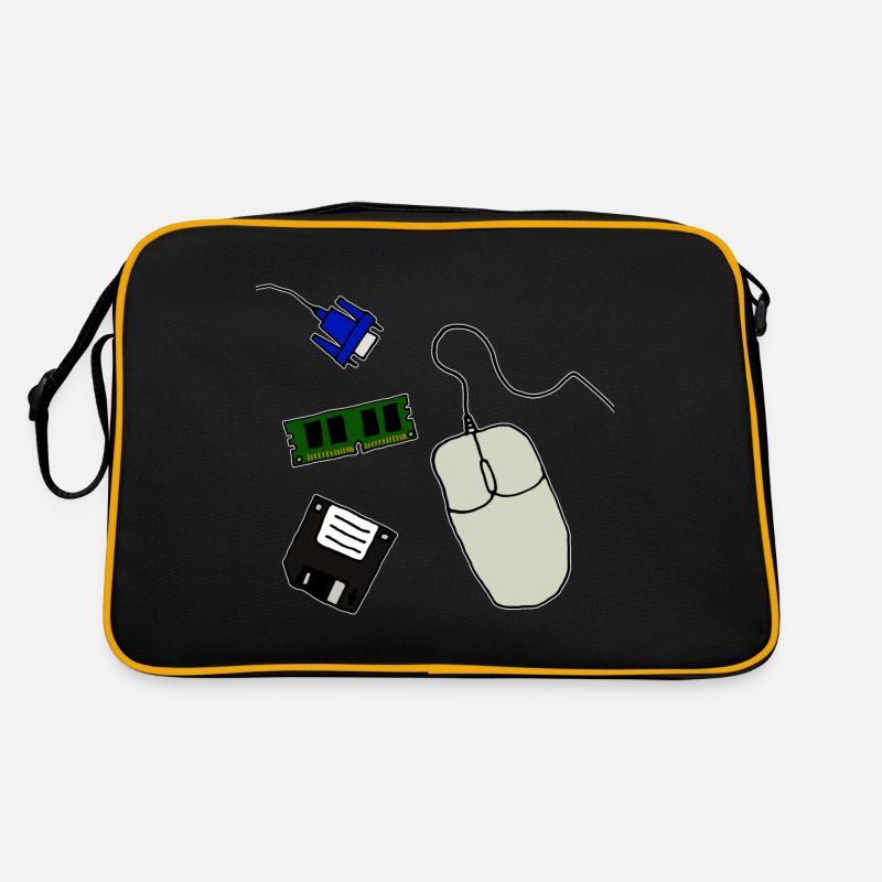 Retro Computer - Retro Tasche - Schwarz/Gold