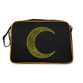 Tatouage au henné vert Croissant de lune - Sac Retro - noir/or - Dos