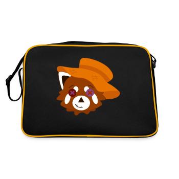 Panda roux déguisé en épouvantail pour Halloween - Sac Retro - noir/or - Dos