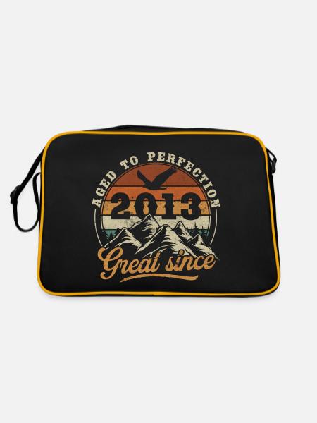 Vintage 2013 Vintage Jubiläum Retro - Retro Tasche - Schwarz/Gold