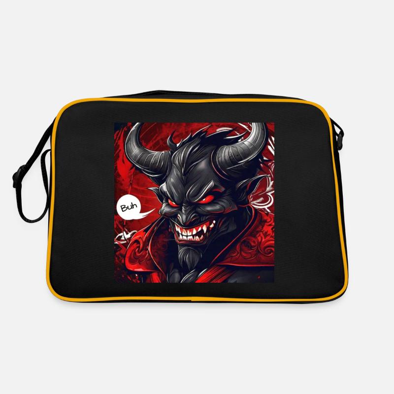 Evil grinning horror devil says boo Retro Bag