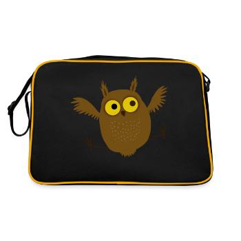 Eule - Retro Tasche - Schwarz/Gold - Hinten