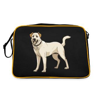 Kangal Hund - Retro Tasche - Schwarz/Gold - Hinten