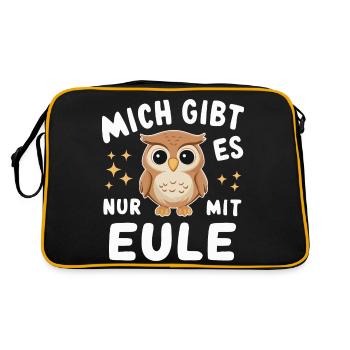 oiseau de nuit hibou hibou oiseau - Sac Retro - noir/or - Dos