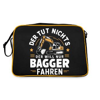Excavator Driver Construction Worker Construction Site Construction Machine - Retro Bag - black/gold - Back