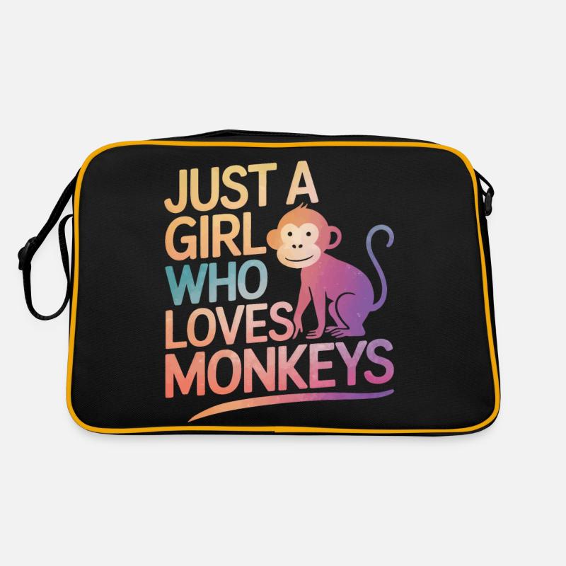 Affe Affen Tier Gorilla Schimpanse Retro Tasche