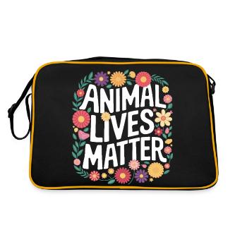 Vegetarian Vegan Veggie Vegetarian - Retro Bag - black/gold - Back