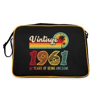 Vintage 1961, Cadeau D'anniversaire 62 Ans - Sac Retro - noir/or - Dos