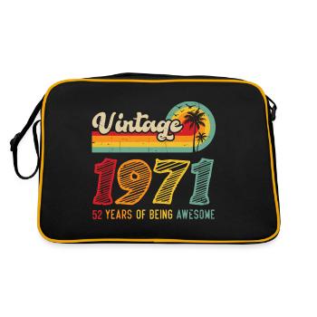 Vintage 1971, birthday gift 52 years - Retro Bag - black/gold - Back