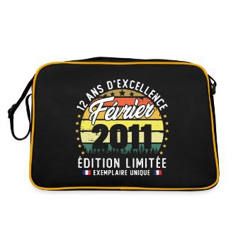 Vintage Cadeau Anniversaire 12 Ans Février 2011 - Sac Retro - noir/or - Dos