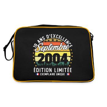 Vintage rétro septembre 2004 anniversaire 19 Ans - Sac Retro - noir/or - Dos