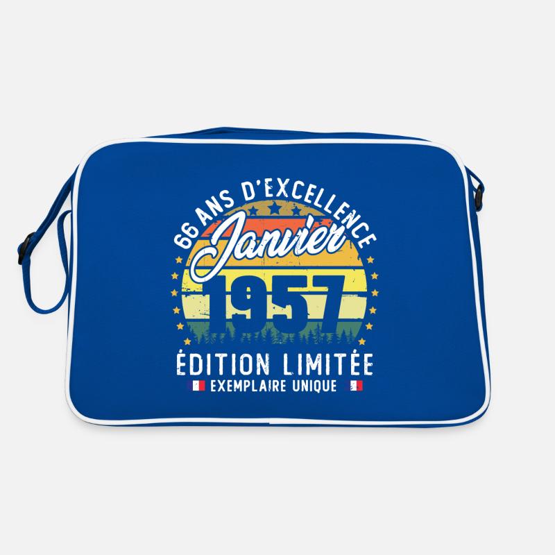 Vintage Cadeau Anniversaire 66 Ans Janvier 1957 Sac Retro