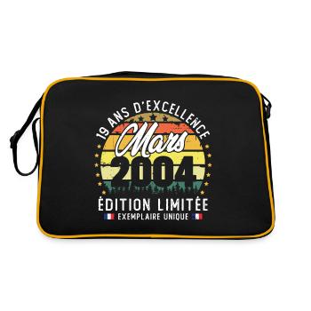 Vintage Cadeau Anniversaire 19 Ans Mars 2004 - Sac Retro - noir/or - Dos