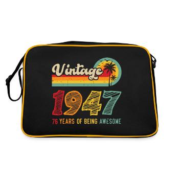Vintage 1947, birthday gift 76 years - Retro Bag - black/gold - Back