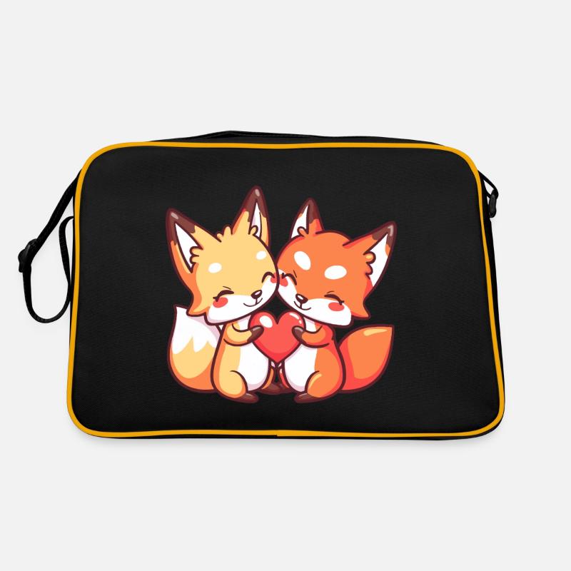 Fox Couple Amour La Saint-Valentin Sac Retro