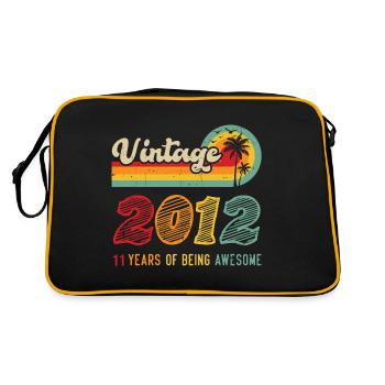 Vintage 2012, Cadeau D'anniversaire 11 Ans - Sac Retro - noir/or - Dos