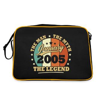 Janvier 2005, 18 Ans Anniversaire garçons et fille - Sac Retro - noir/or - Dos