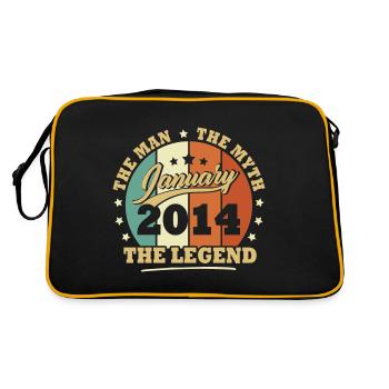 Janvier 2014, 9 Ans Anniversaire garçons et filles - Sac Retro - noir/or - Dos