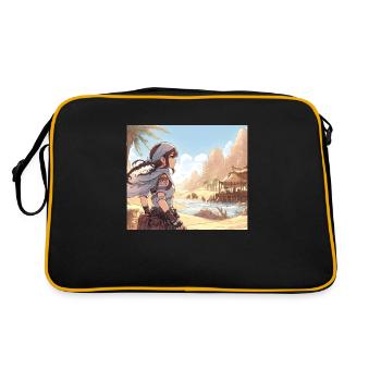 Manga Desert Girl - Retro Tasche - Schwarz/Gold - Hinten