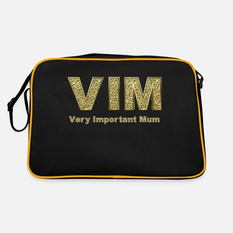 VIM - Very Important Mum - Retro Tasche - Schwarz/Gold