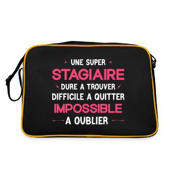 Super Stagiaire - Cadeau de Depart - Sac Retro - noir/or - Dos