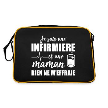 Infirmière et Maman Cadeau Pour Mère Infirmiere - Sac Retro - noir/or - Dos