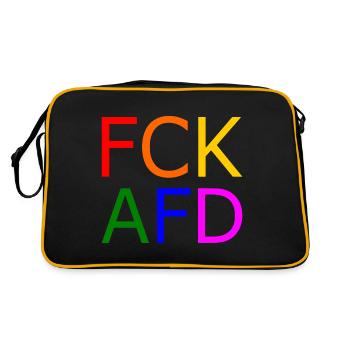 Fck afd - Retro Tasche - Schwarz/Gold - Hinten