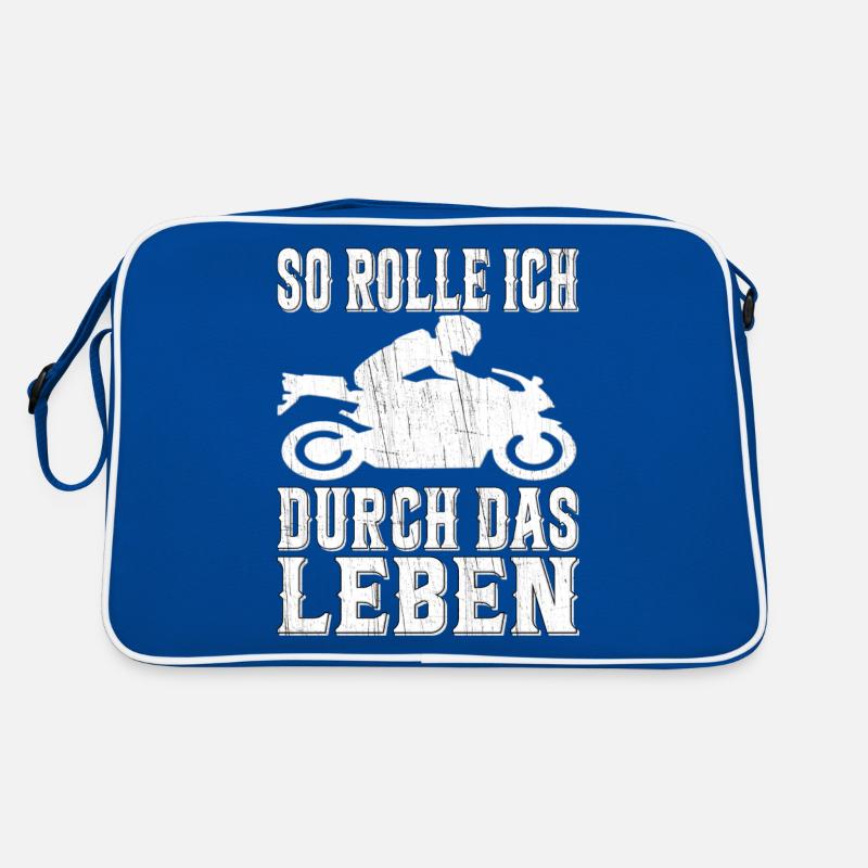 So Rolle Ich Durch Das Leben Motorradfahrer Biker Retro Tasche