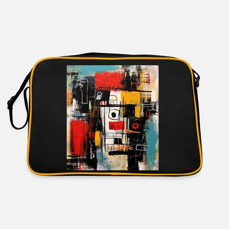STREET ART ABSTRAKTION - Retro Tasche - Schwarz/Gold