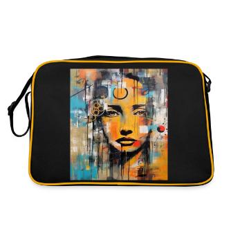 STREET ART WOMAN - Retro Bag - black/gold - Back