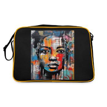 STREET ART WOMAN - Retro Bag - black/gold - Back