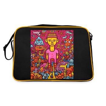 STREET ART FANTASIE - Retro Tasche - Schwarz/Gold - Hinten
