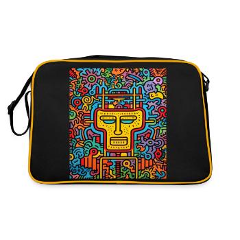 STREET ART SKULL - Sac Retro - noir/or - Dos