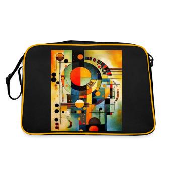 ABSTRAKTION VIBRATION - Retro Tasche - Schwarz/Gold - Hinten