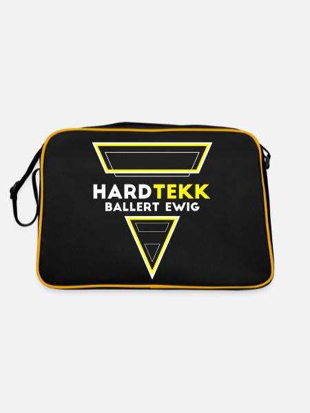 Hardtekk Ballert Ewig - Retro Tasche - Schwarz/Gold - Hinten