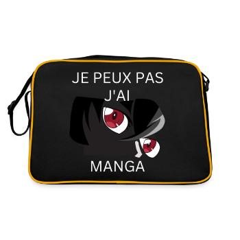 Je Peux Pas J Ai Manga - Sac Retro - noir/or - Dos